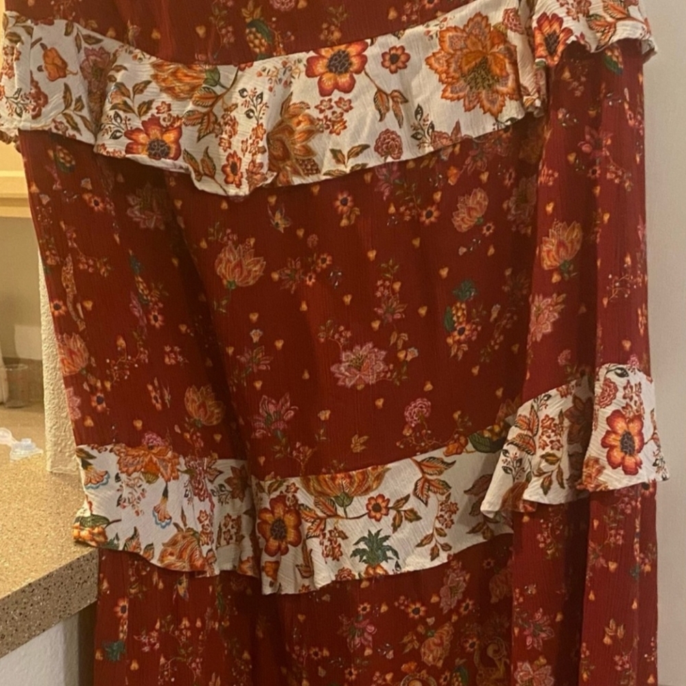 Farm Rio Tiered Maxi Skirt M - Picture 7 of 7